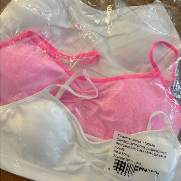 Girls Fruit of The Loom Bras/Bralette Set set of 3 Sz  Girls 12/14   -36 - Picture 1 of 7